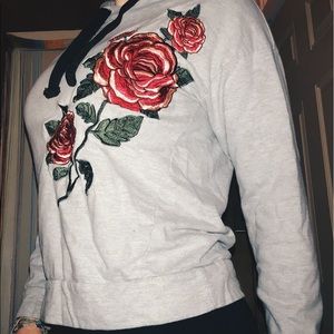 Forever 21 Rose Pattern Sweatshirt